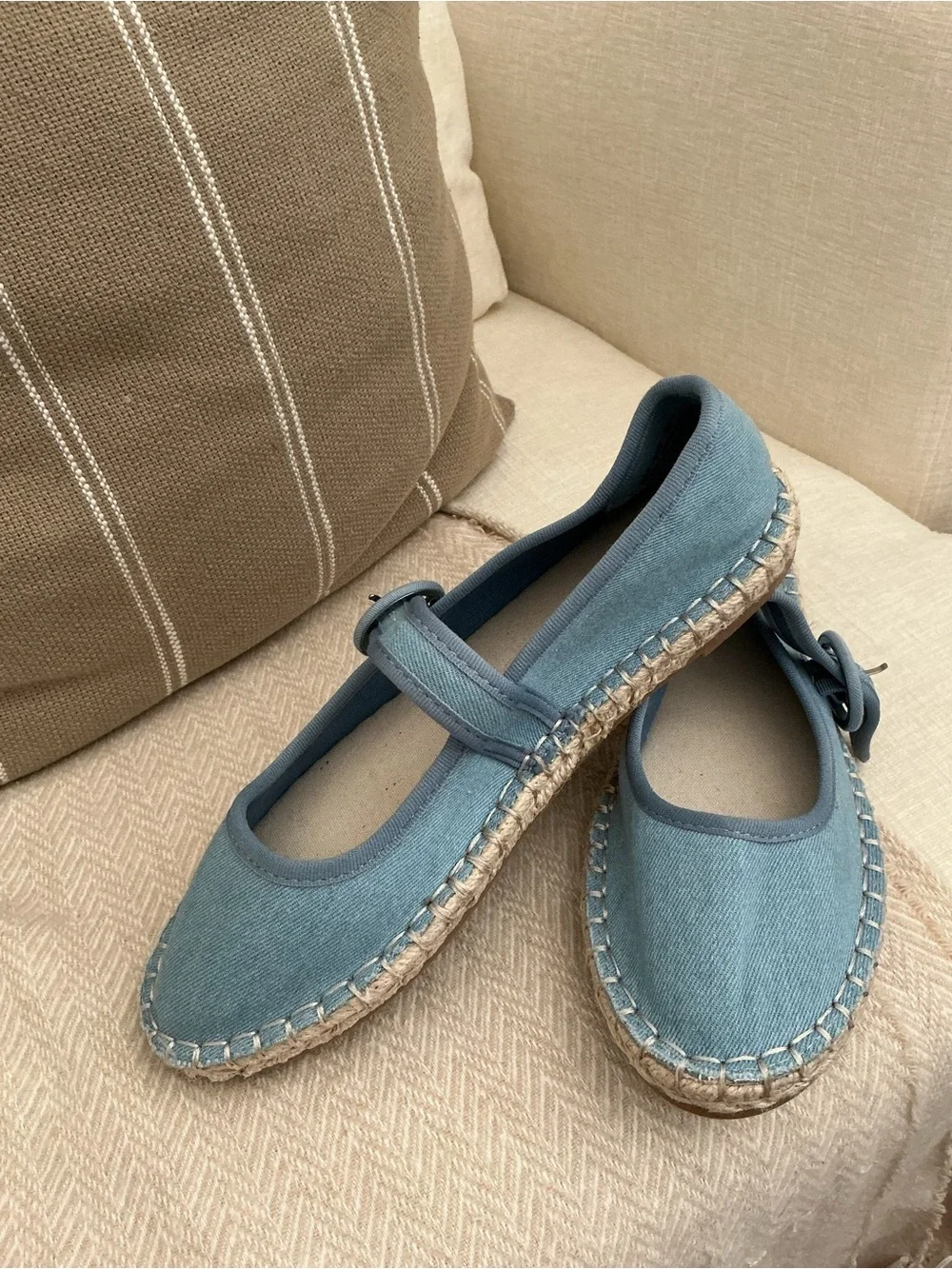 CL by Chinese Laundry Blue Espadrille Mary Jane Flats